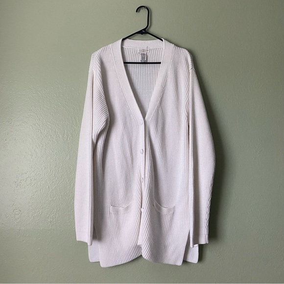 Vintage Ivory White Button Slouchy Cardigan - Picture 1 of 4